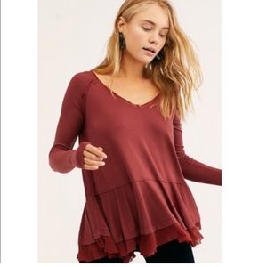 Free people tangerine tee in brick stone